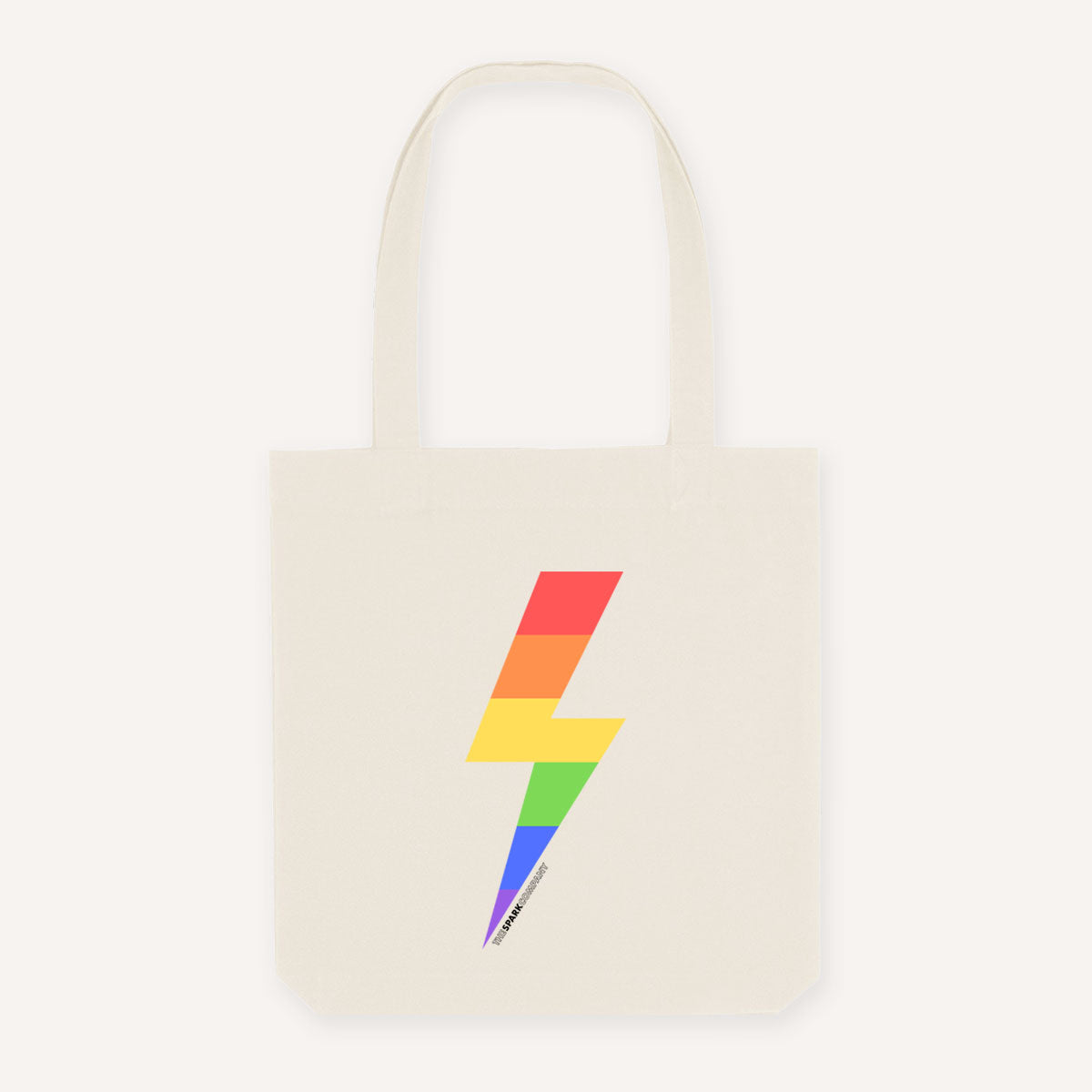 Rainbow Lightning Bolt Strong As Hell Tote Bag-LGBT Apparel, LGBT Gift, LGBT Tote Bag-The Spark Company