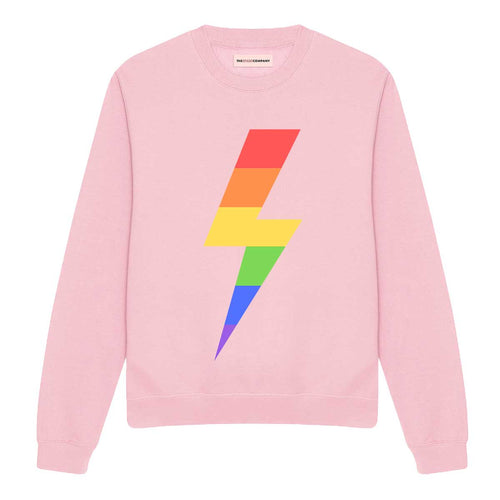 Rainbow Lightning Bolt Sweatshirt-Feminist Apparel, Feminist Clothing, Feminist Sweatshirt, JH030-The Spark Company