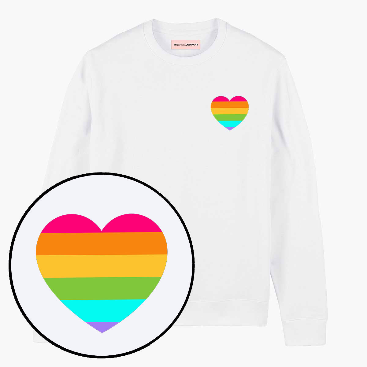 SMALL RAINBOW PRIDE Sweatshirt | Subtle Pride Merch | Small hot Gay Symbol Shirt | Lgbtq Pride Apparel | Subtle Pride Shirt | Rainbow emblem