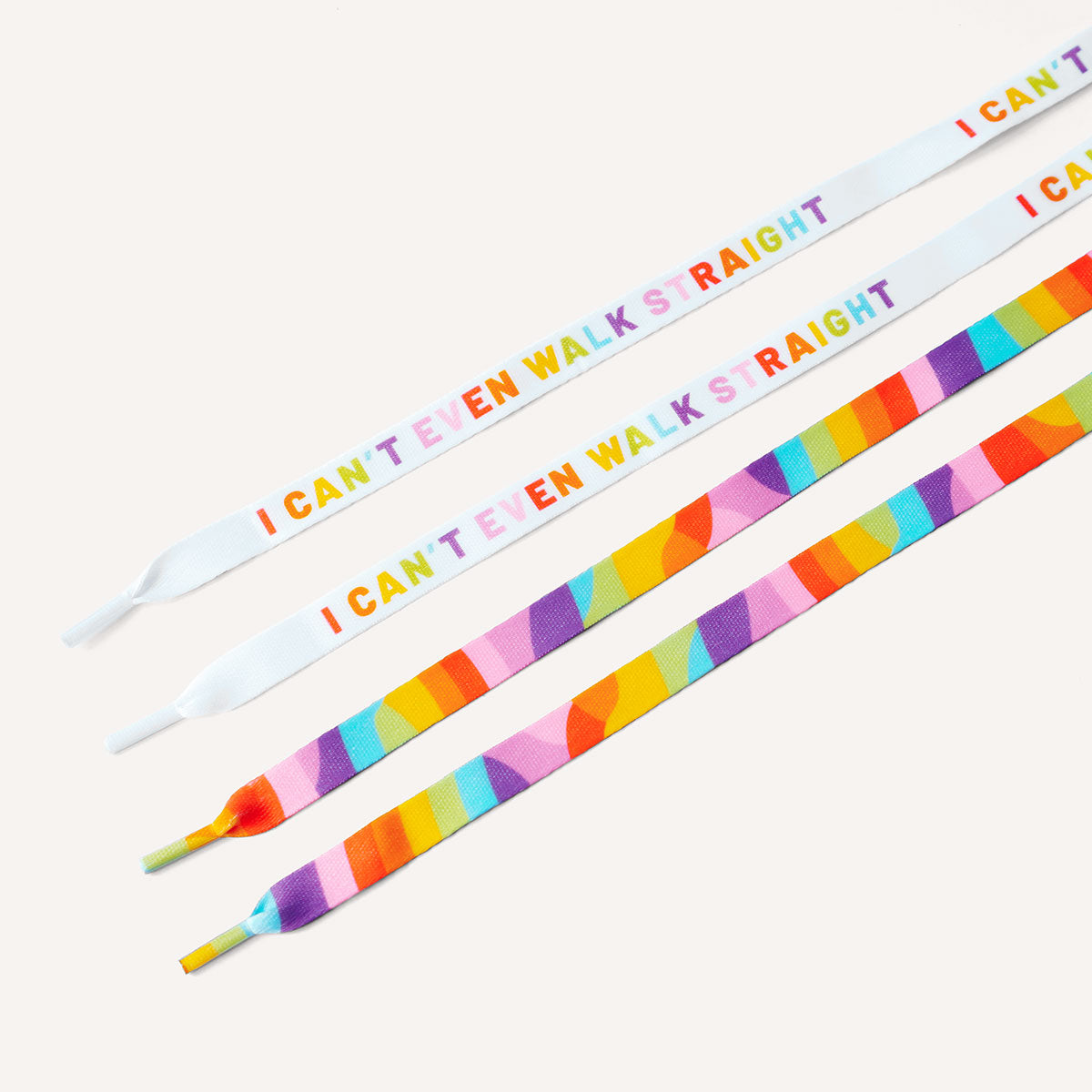 Rainbow and Pride Slogan Shoelaces (2 Pairs)-LGBT Apparel, LGBT Gift, LGBT Shoelaces-The Spark Company