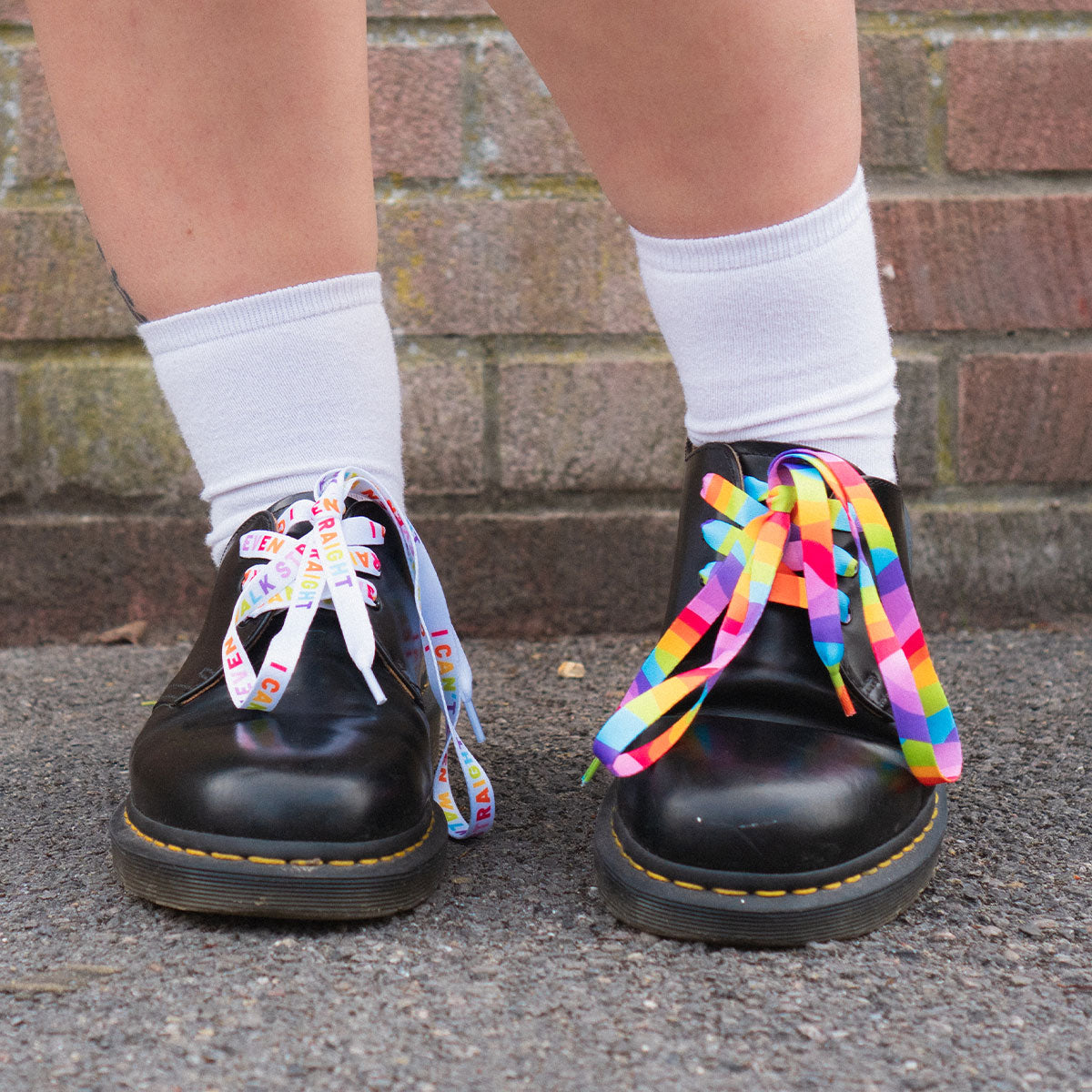 Rainbow and Pride Slogan Shoelaces (2 Pairs)-LGBT Apparel, LGBT Gift, LGBT Shoelaces-The Spark Company