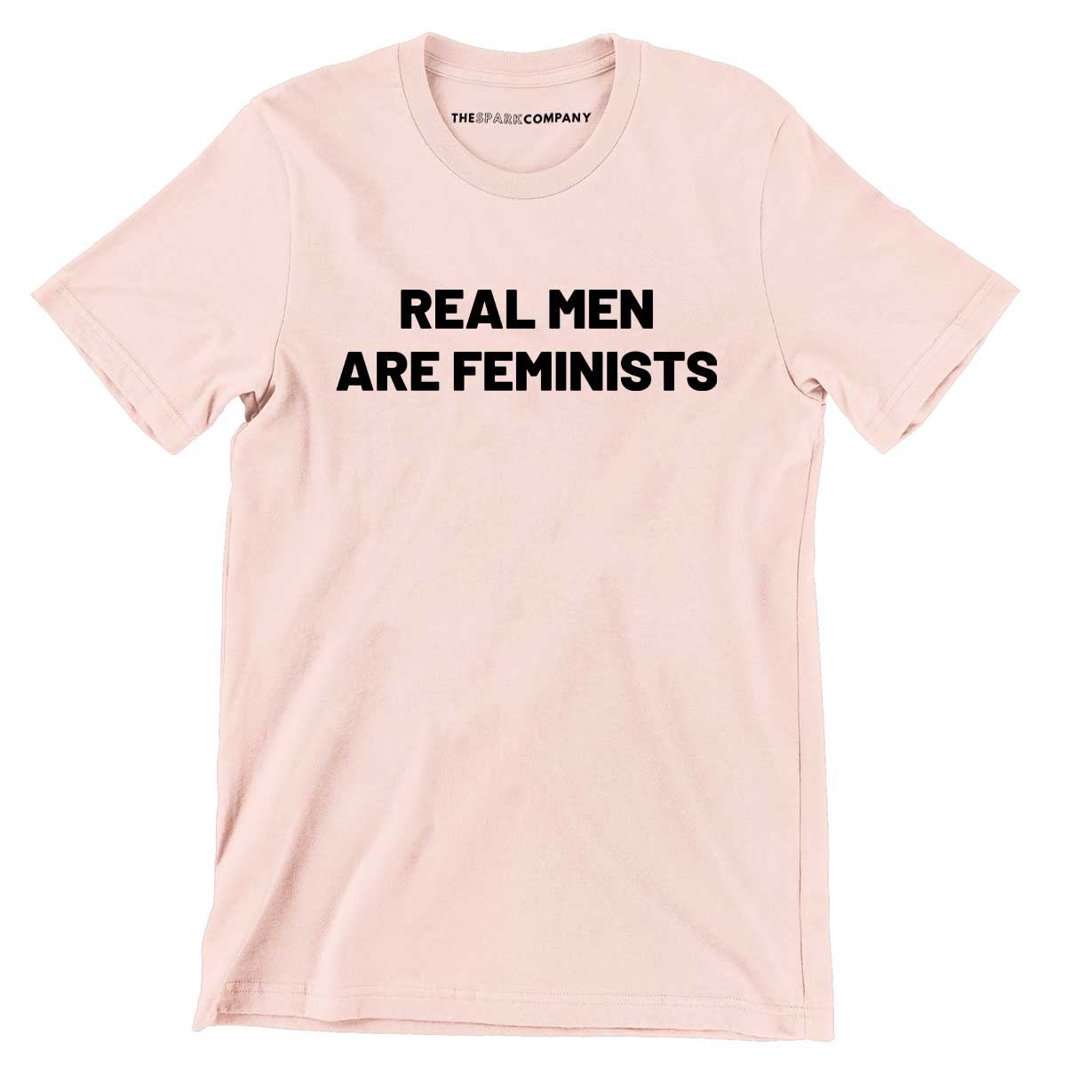 Real Men Are Feminists Men's T-Shirt-Feminist Apparel, Feminist Clothing, Men's Feminist T Shirt, BC3001-The Spark Company