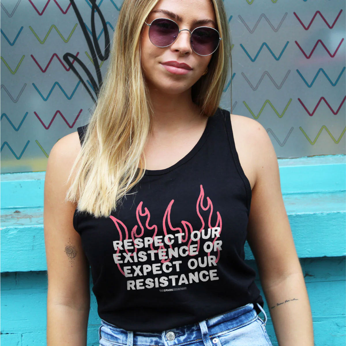 Respect Our Existence Or Expect Our Resistance Tank Top-Feminist Apparel, Feminist Clothing, Feminist Tank, 03980-The Spark Company