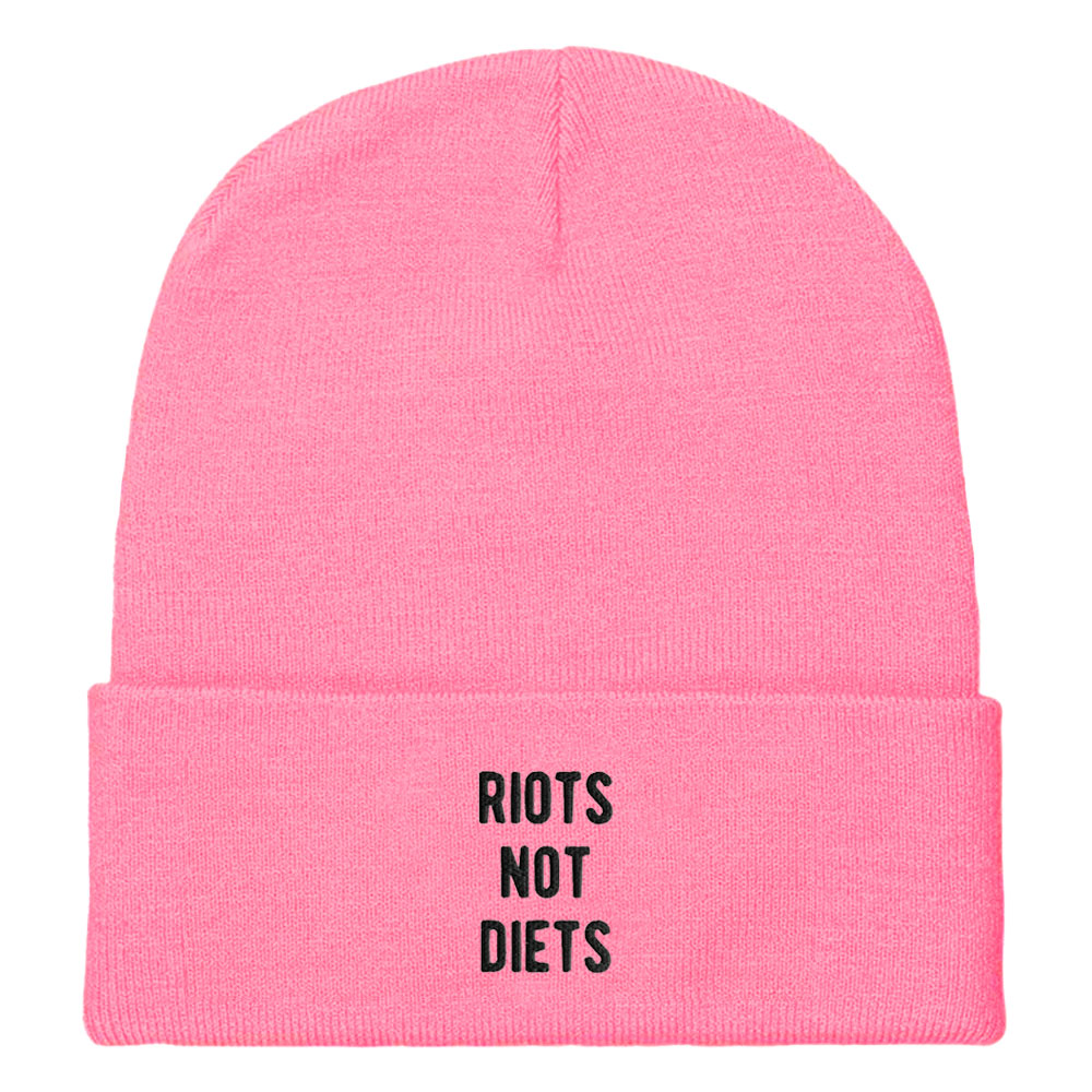 Riots Not Diets Beanie Hat-Feminist Apparel, Feminist Gift, Feminist Cuffed Beanie Hat, BB45-The Spark Company