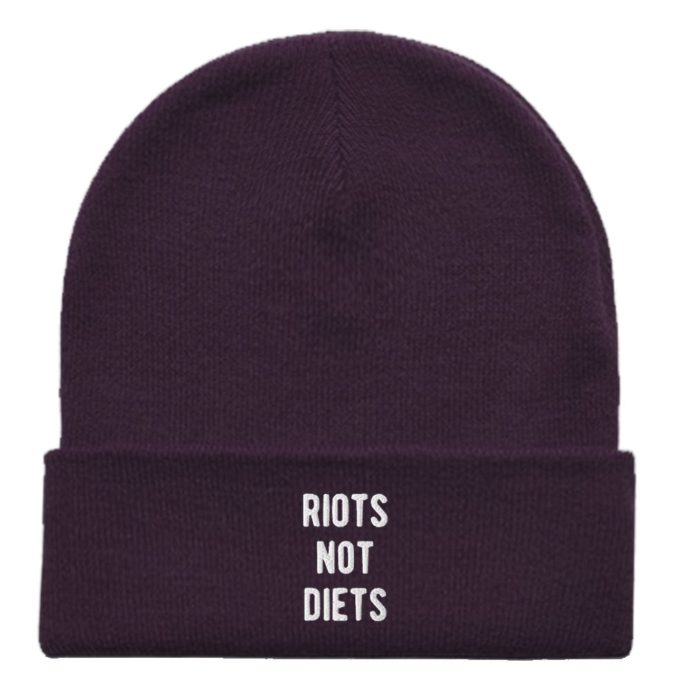 Riots Not Diets Beanie Hat-Feminist Apparel, Feminist Gift, Feminist Cuffed Beanie Hat, BB45-The Spark Company