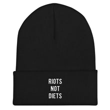 Load image into Gallery viewer, Riots Not Diets Beanie Hat-Feminist Apparel, Feminist Gift, Feminist Cuffed Beanie Hat, BB45-The Spark Company