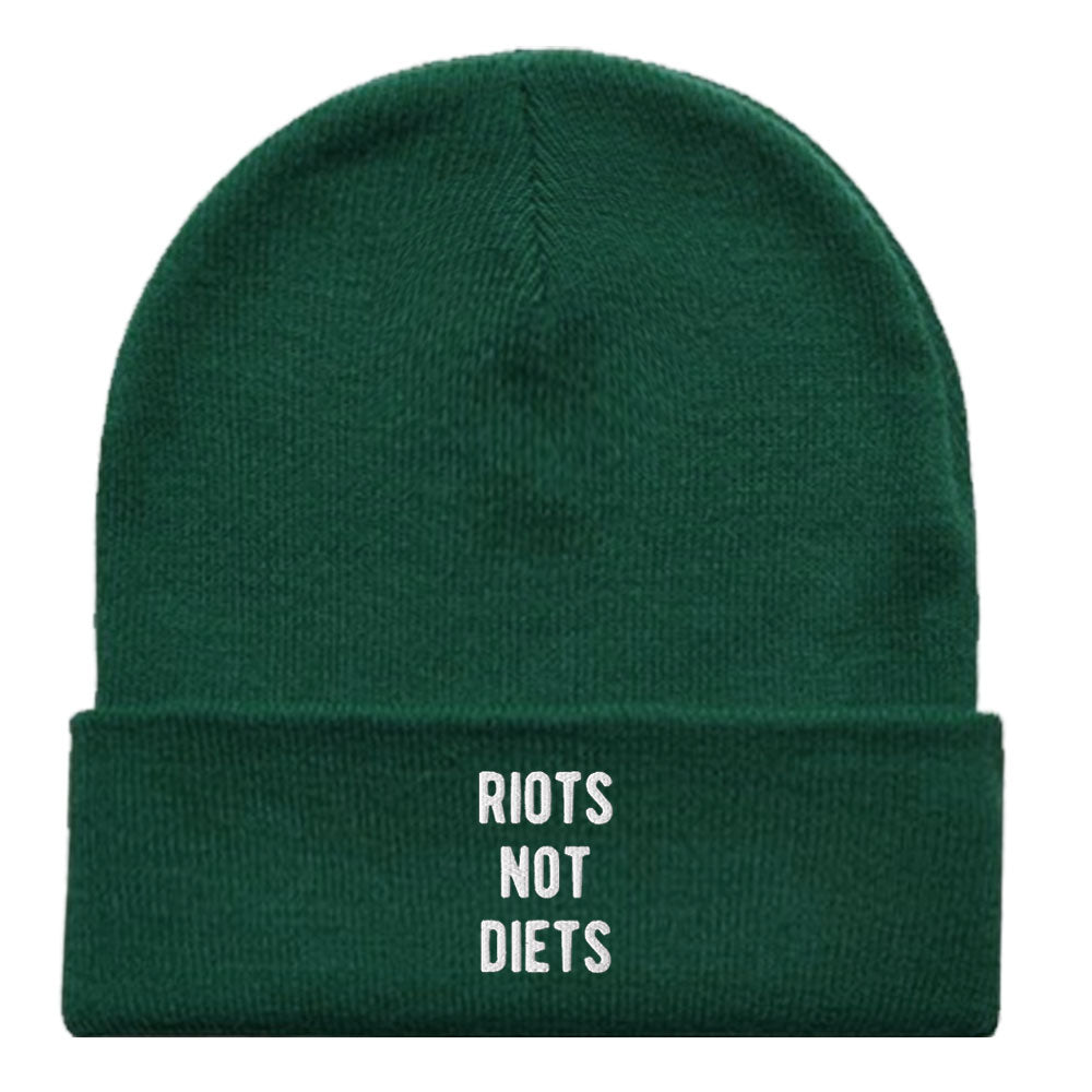 Riots Not Diets Beanie Hat-Feminist Apparel, Feminist Gift, Feminist Cuffed Beanie Hat, BB45-The Spark Company