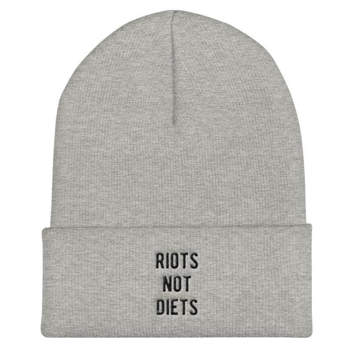 Riots Not Diets Beanie Hat-Feminist Apparel, Feminist Gift, Feminist Cuffed Beanie Hat, BB45-The Spark Company