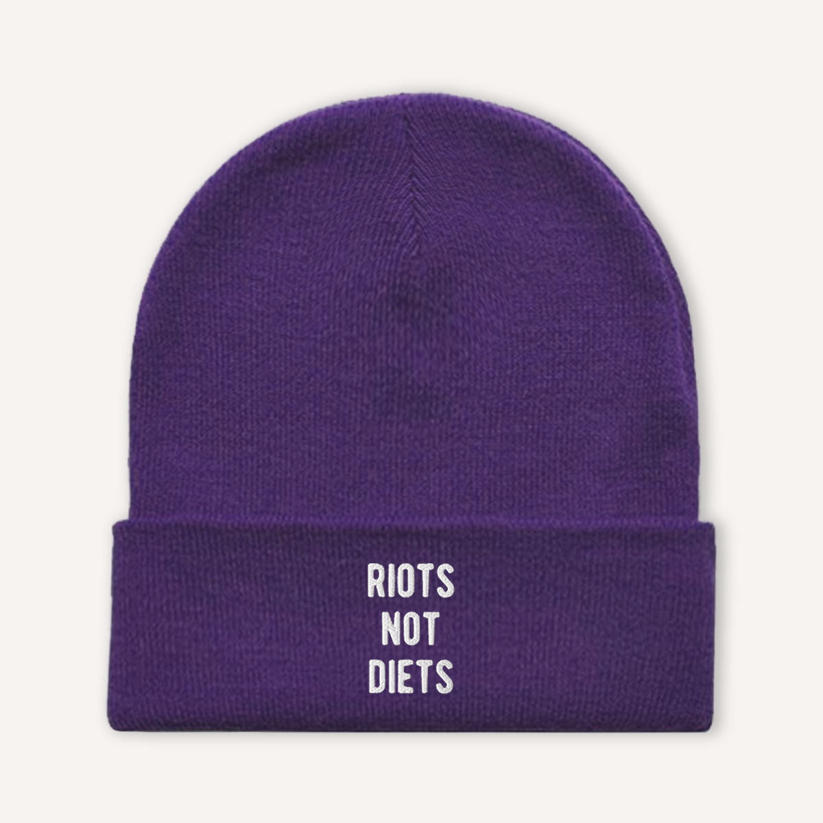 Riots Not Diets Beanie Hat-Feminist Apparel, Feminist Gift, Feminist Cuffed Beanie Hat, BB45-The Spark Company