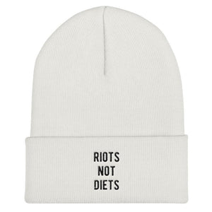 Riots Not Diets Beanie Hat-Feminist Apparel, Feminist Gift, Feminist Cuffed Beanie Hat, BB45-The Spark Company