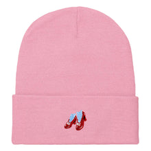 Load image into Gallery viewer, Ruby Slippers Embroidered Beanie Hat-Feminist Apparel, Feminist Gift, Feminist Cuffed Beanie Hat, BB45-The Spark Company