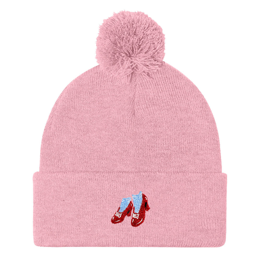 Ruby Slippers Embroidered Pom Pom Beanie Hat-Feminist Apparel, Feminist Gift, Feminist Beanie Hat BB426-The Spark Company