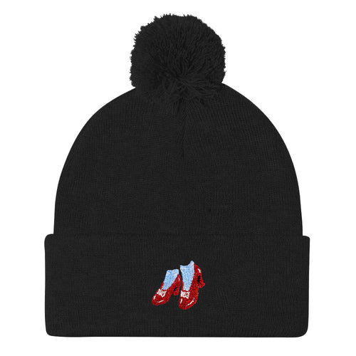 Ruby Slippers Embroidered Pom Pom Beanie Hat-Feminist Apparel, Feminist Gift, Feminist Beanie Hat BB426-The Spark Company