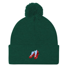 Load image into Gallery viewer, Ruby Slippers Embroidered Pom Pom Beanie Hat-Feminist Apparel, Feminist Gift, Feminist Beanie Hat BB426-The Spark Company