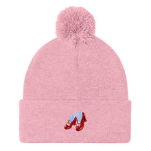 Load image into Gallery viewer, Ruby Slippers Embroidered Pom Pom Beanie Hat-Feminist Apparel, Feminist Gift, Feminist Beanie Hat BB426-The Spark Company