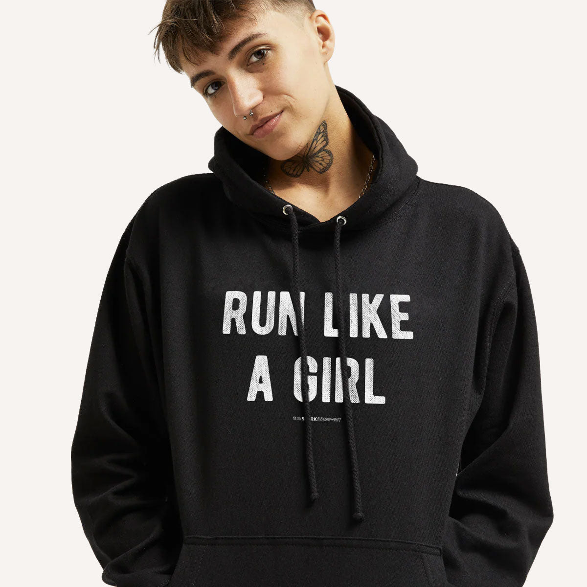 Run Like A Girl Hoodie-Feminist Apparel, Feminist Clothing, Feminist Hoodie, JH001-The Spark Company