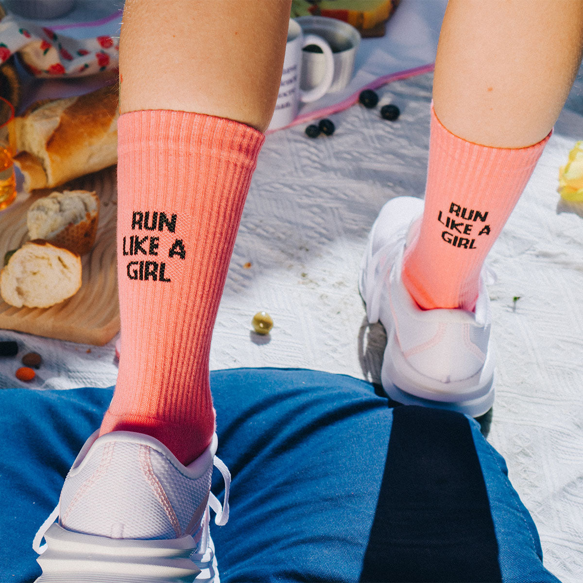 Run Like A Girl Socks-Feminist Apparel, Feminist Clothing, Feminist Socks-The Spark Company