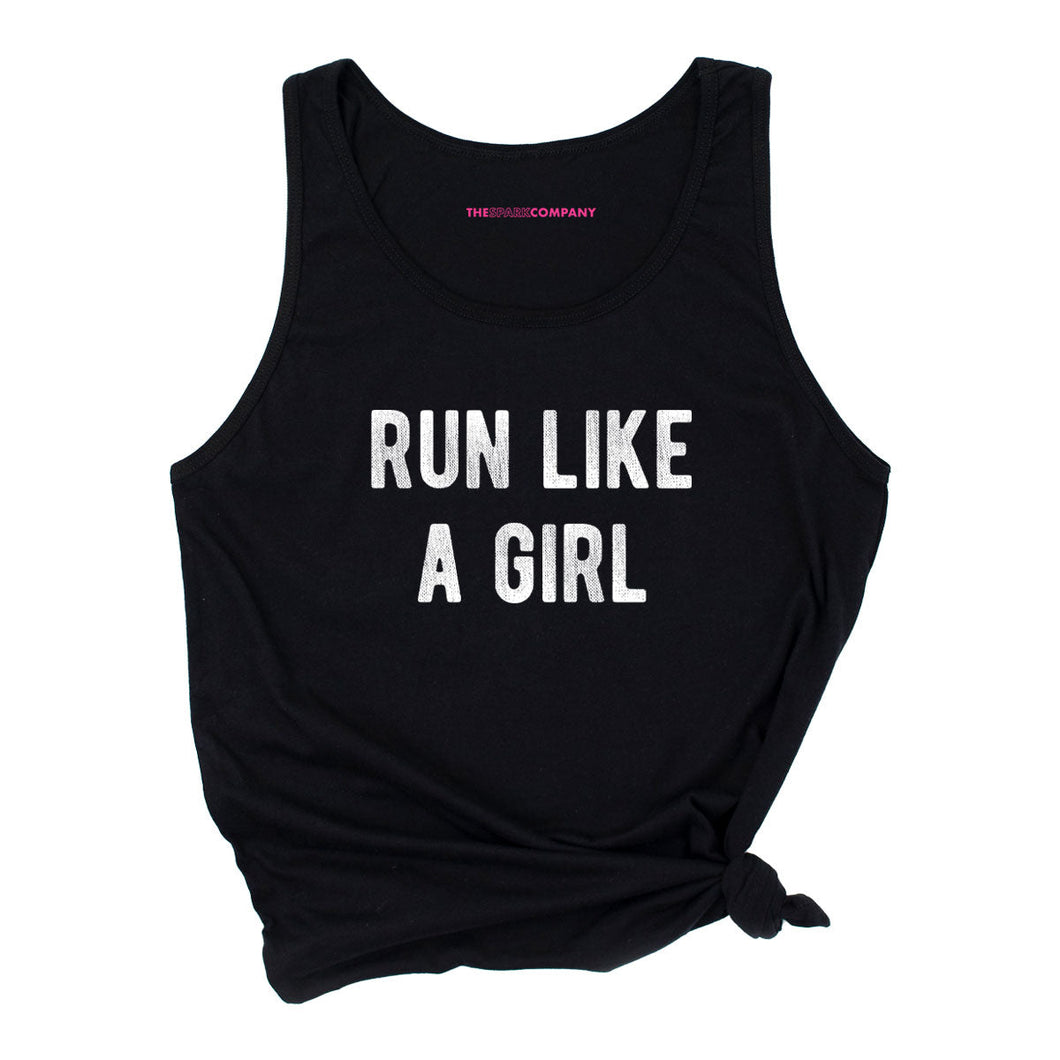 Run Like A Girl Tank Top-Feminist Apparel, Feminist Clothing, Feminist Tank, 03980-The Spark Company