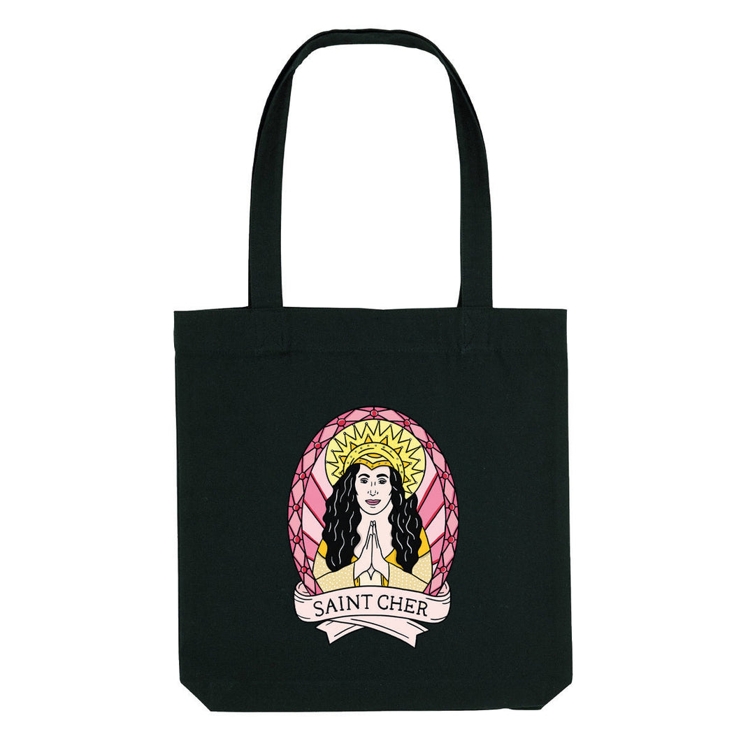 Saint Cher Strong As Hell Tote Bag-Feminist Apparel, Feminist Gift, Feminist Tote Bag-The Spark Company