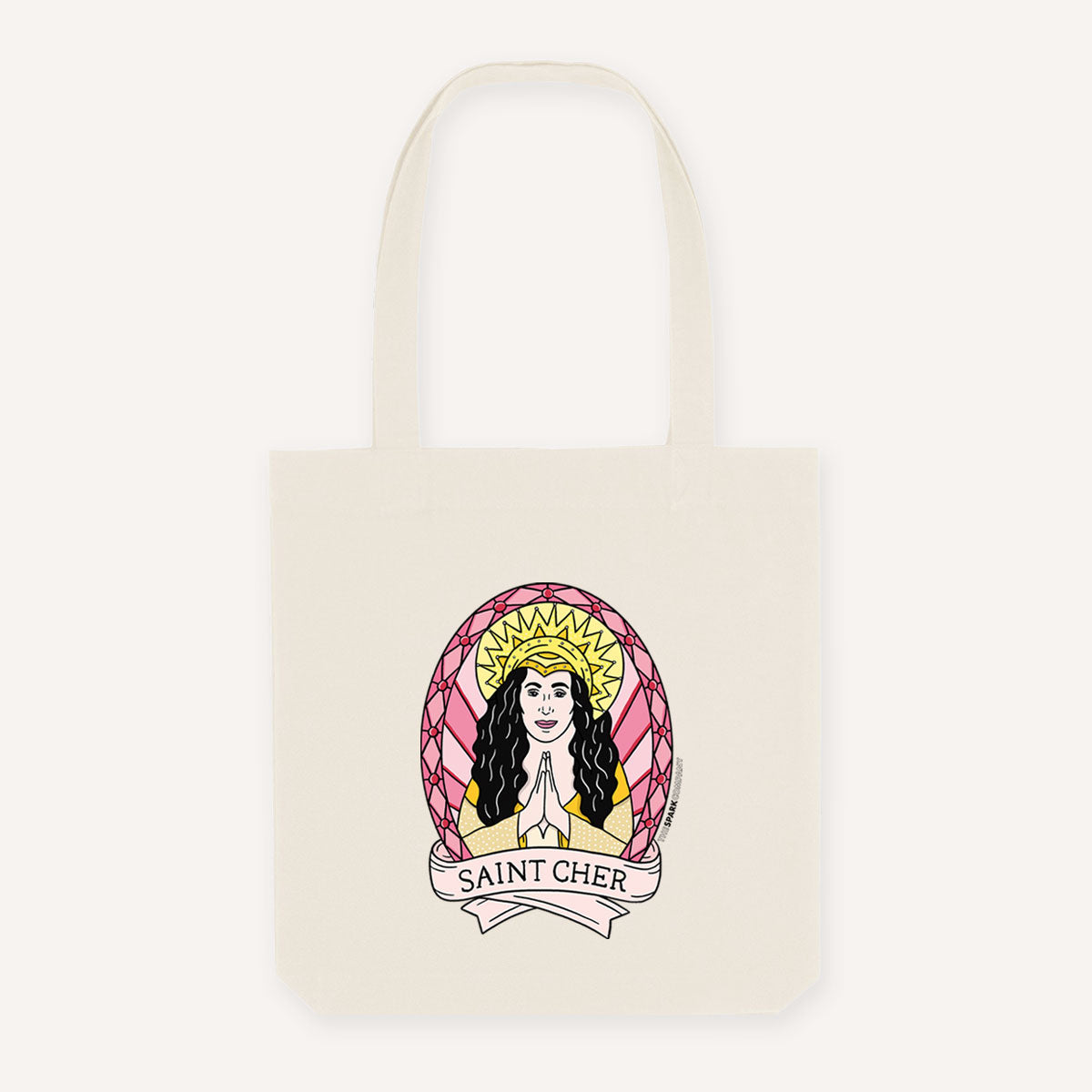 Saint Cher Strong As Hell Tote Bag-Feminist Apparel, Feminist Gift, Feminist Tote Bag-The Spark Company