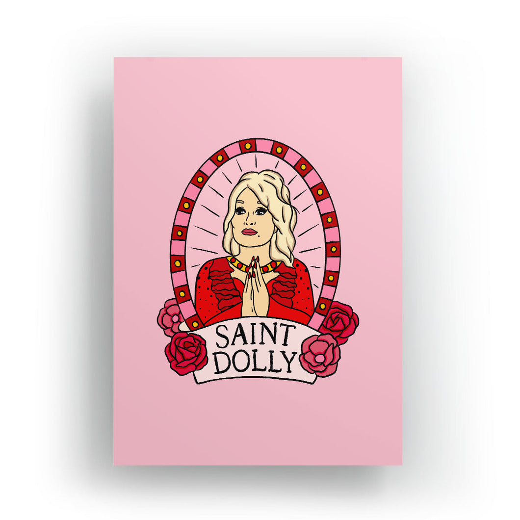 Saint Dolly Art Print-Feminist Apparel, Feminist Gift, Feminist Art Print-The Spark Company