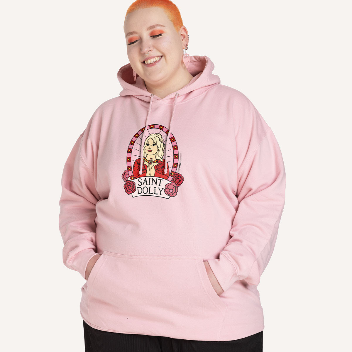 Saint Dolly Hoodie-Feminist Apparel, Feminist Clothing, Feminist Hoodie, JH001-The Spark Company