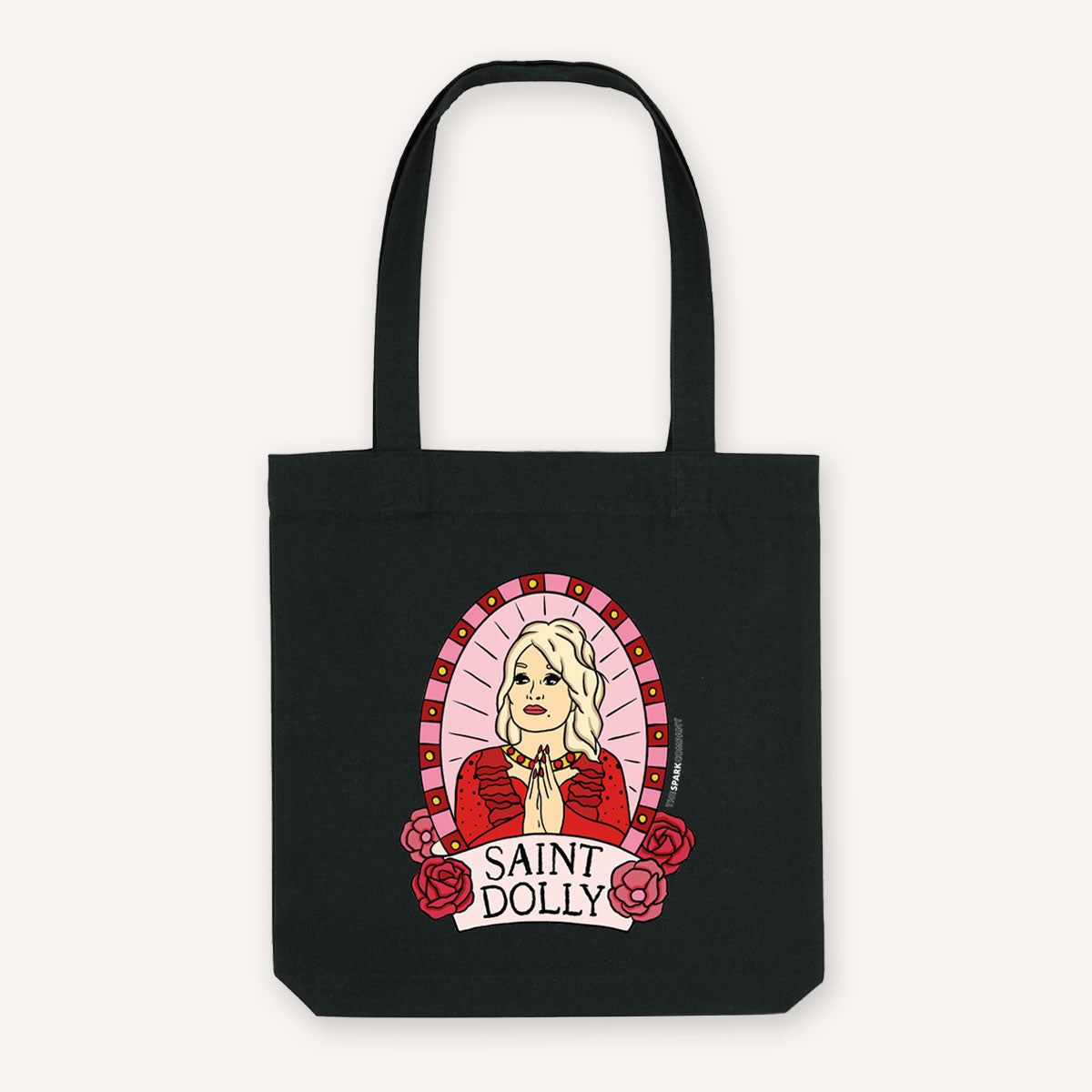 Saint Dolly Strong As Hell Tote Bag-Feminist Apparel, Feminist Gift, Feminist Tote Bag-The Spark Company