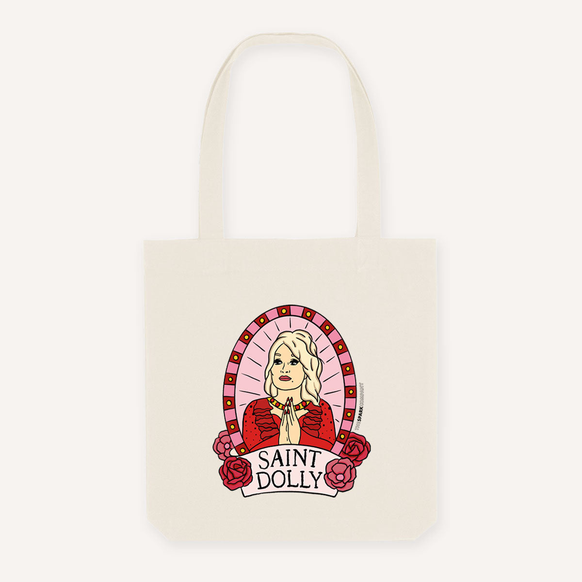 Saint Dolly Strong As Hell Tote Bag-Feminist Apparel, Feminist Gift, Feminist Tote Bag-The Spark Company