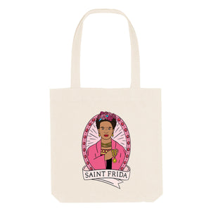 Saint Frida Strong As Hell Tote Bag-Feminist Apparel, Feminist Gift, Feminist Tote Bag-The Spark Company