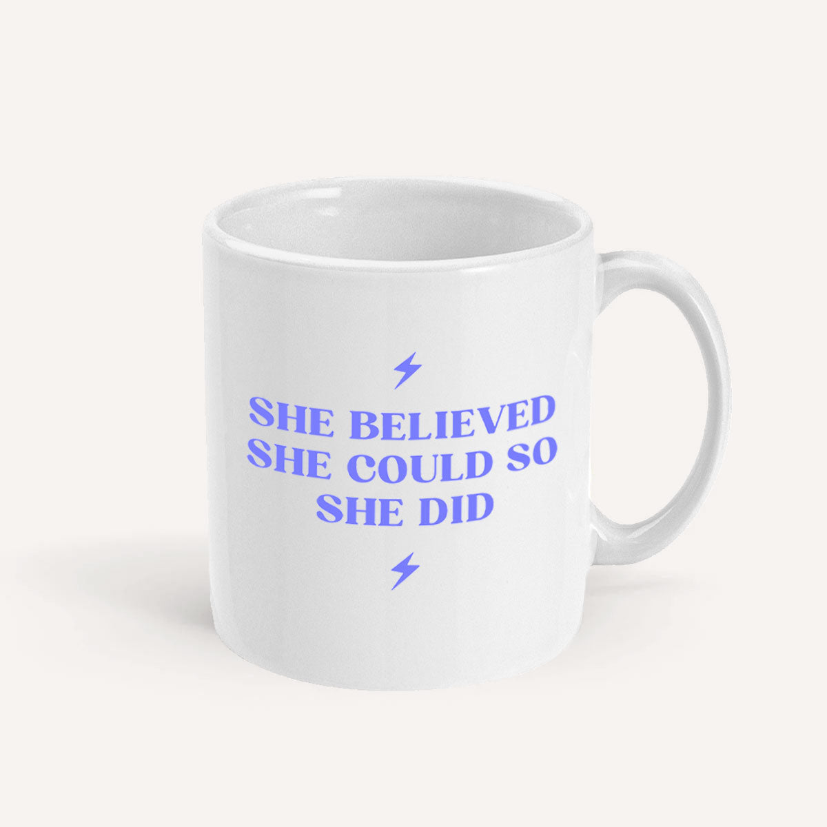 She Believed She Could So She Did Mug-Feminist Apparel, Feminist Gift, Feminist Coffee Mug, 11oz White Ceramic-The Spark Company
