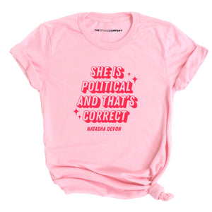 She Is Political T-Shirt-Feminist Apparel, Feminist Clothing, Feminist T Shirt, BC3001-The Spark Company