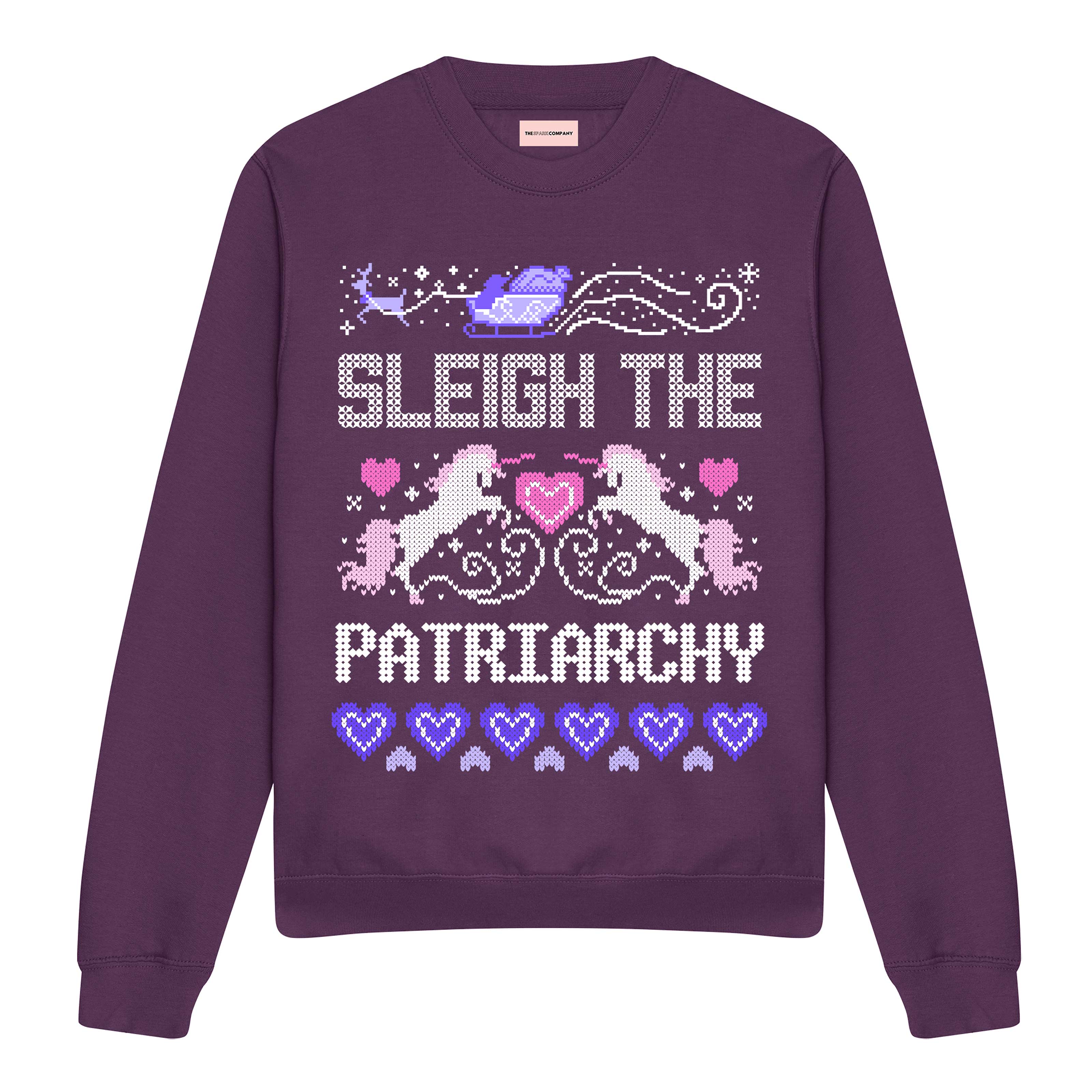 Sleigh The Patriarchy Ugly Christmas Jumper-Feminist Apparel, Feminist Clothing, Feminist Sweatshirt, JH030-The Spark Company