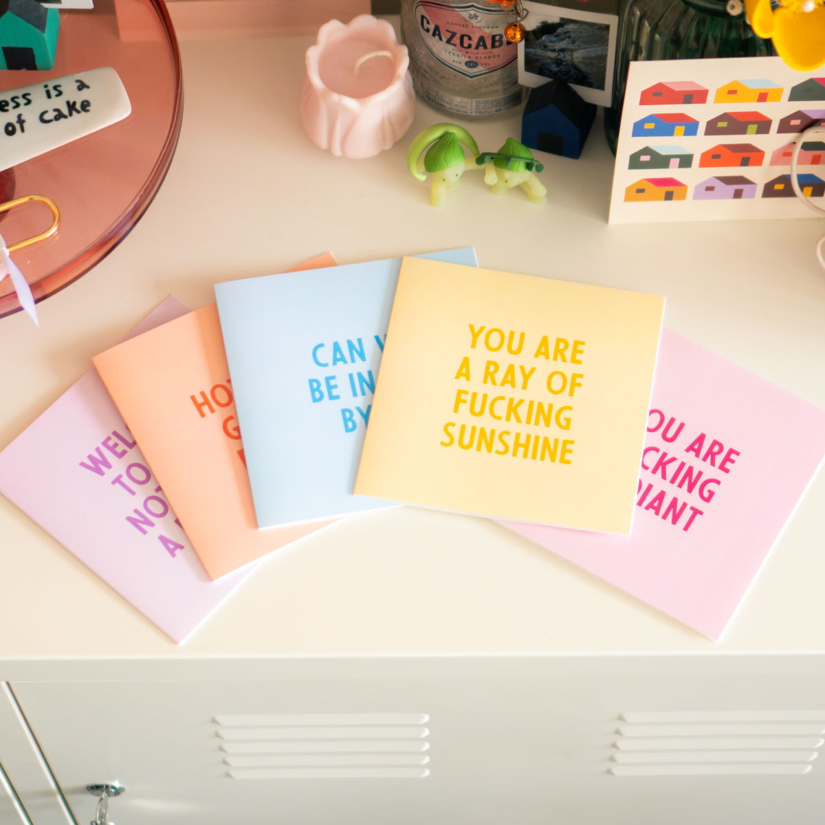 Slogan Greeting Cards (5 Pack)-Feminist Apparel, Feminist Gift, Feminist Greeting Cards-The Spark Company