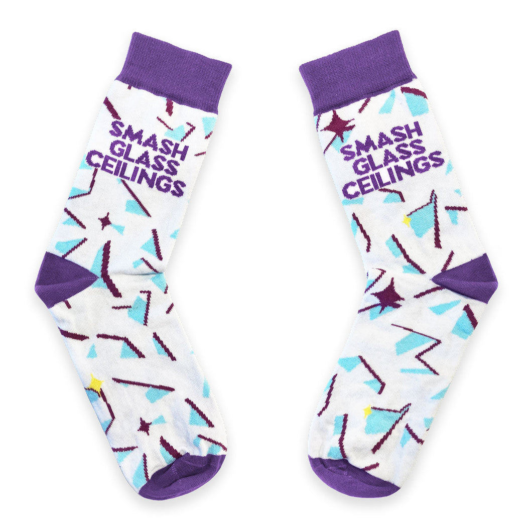 Smash Glass Ceilings Socks-Feminist Apparel, Feminist Clothing, Feminist Socks-The Spark Company