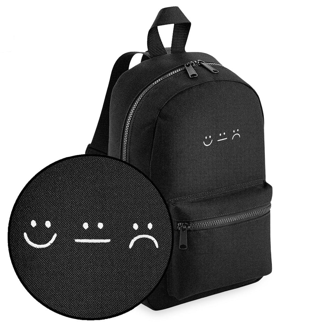 Smileys Embroidered Mini Backpack-Feminist Apparel, Feminist Gift, Feminist Mini Backpack, BG153-The Spark Company