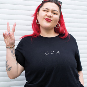Smileys Embroidered T-Shirt-Feminist Apparel, Feminist Clothing, Feminist T Shirt-The Spark Company