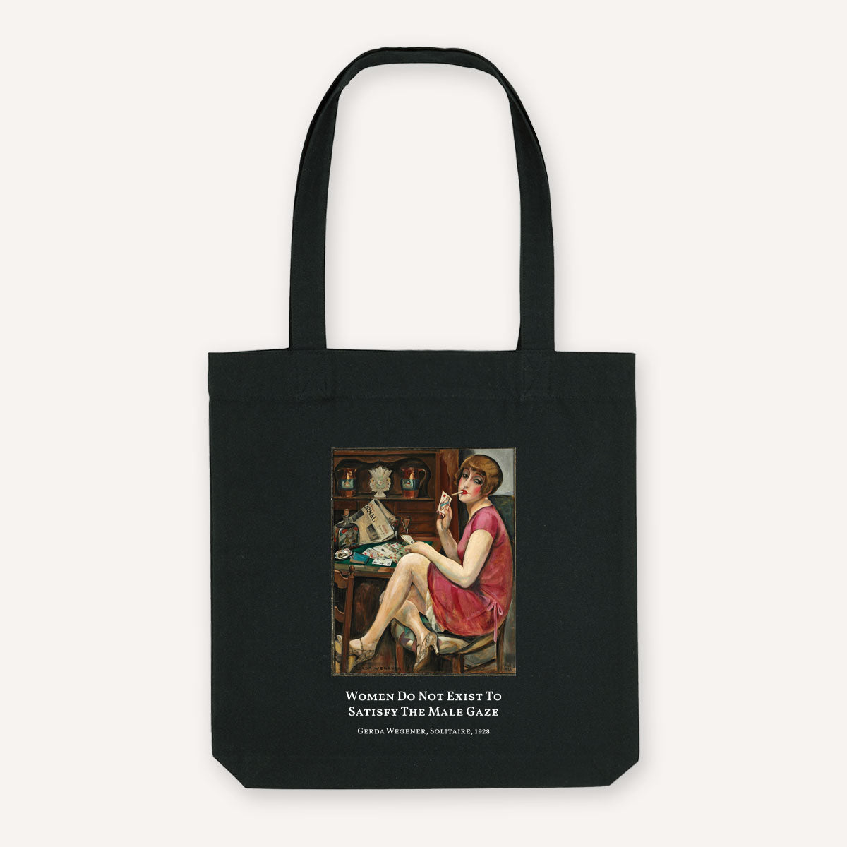Solitaire by Gerda Wegener Strong As Hell Tote Bag-Feminist Apparel, Feminist Gift, Feminist Tote Bag-The Spark Company