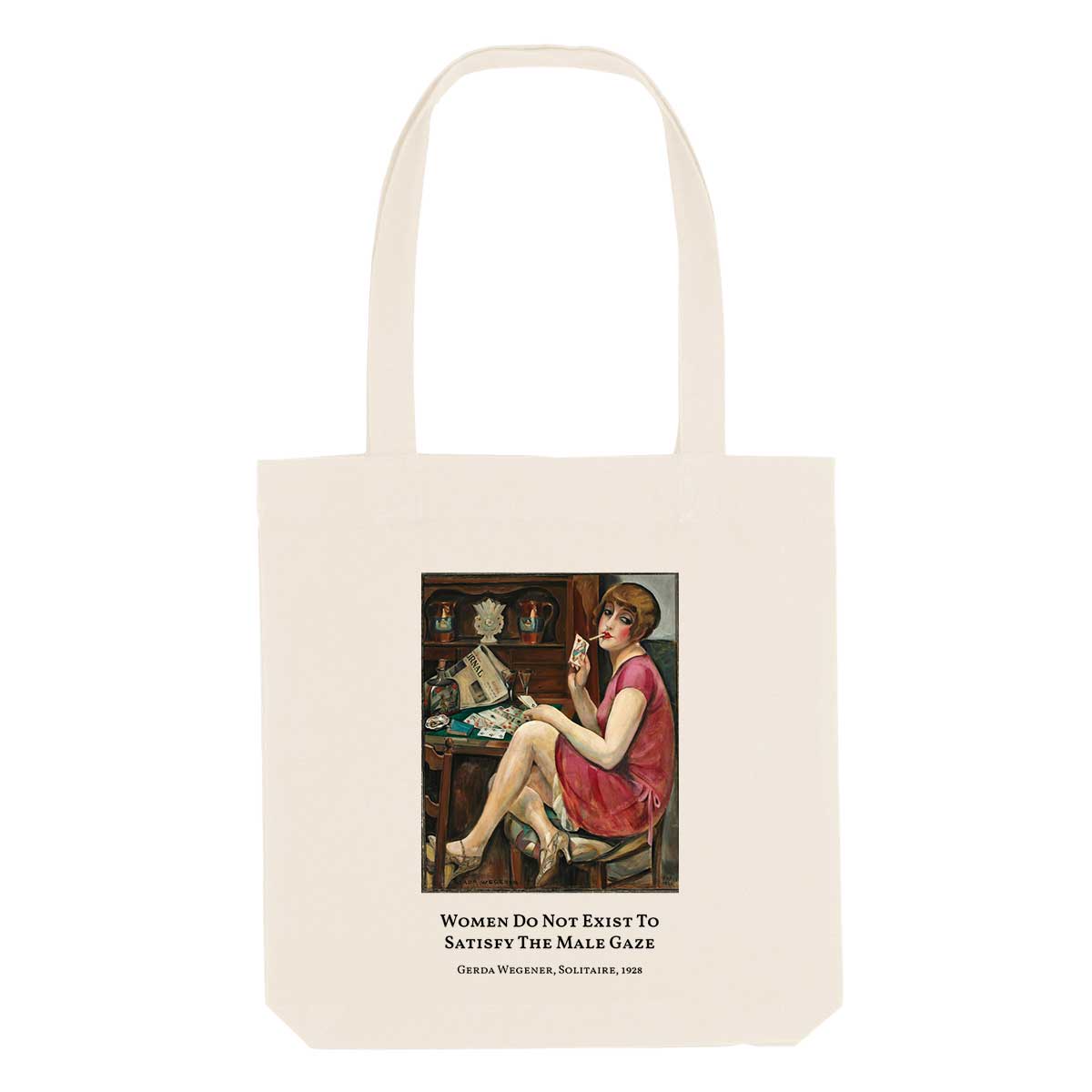 Solitaire by Gerda Wegener Strong As Hell Tote Bag-Feminist Apparel, Feminist Gift, Feminist Tote Bag-The Spark Company