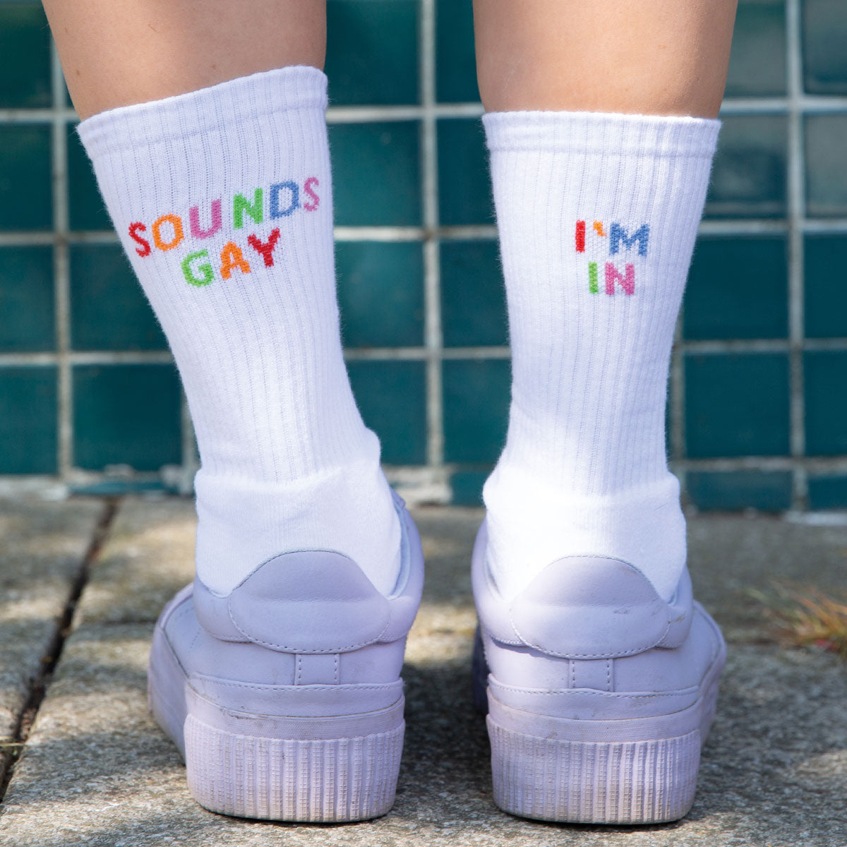 Sounds Gay I'm In Socks-LGBT Apparel, LGBT Gift, LGBT Socks-The Spark Company