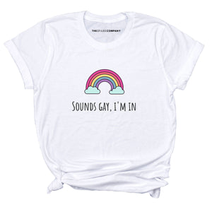 Sounds Gay I'm In T-Shirt-LGBT Apparel, LGBT Clothing, LGBT T Shirt, BC3001-The Spark Company