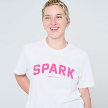 Load image into Gallery viewer, Spark Varsity T-Shirt-Feminist Apparel, Feminist Clothing, Feminist T Shirt, BC3001-The Spark Company