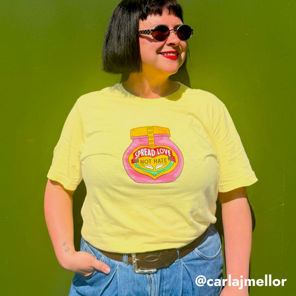 Spread Love Not Hate T-Shirt-Feminist Apparel, Feminist Clothing, Feminist T Shirt, BC3001-The Spark Company