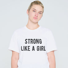 Load image into Gallery viewer, Strong Like A Girl T-Shirt-Feminist Apparel, Feminist Clothing, Feminist T Shirt, BC3001-The Spark Company