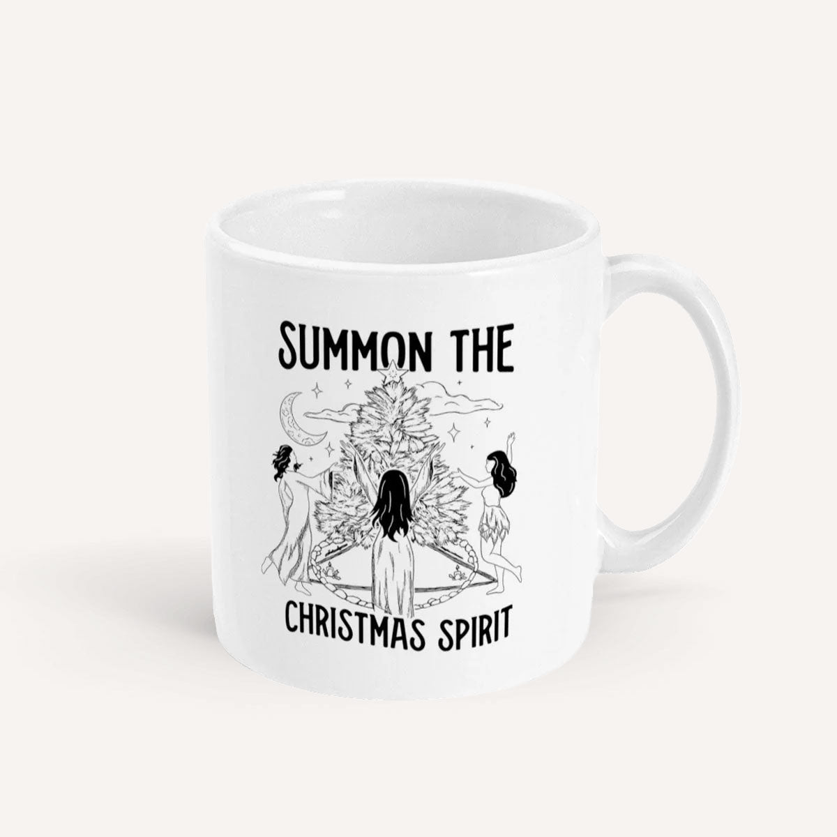 Summon The Christmas Spirit Mug-Feminist Apparel, Feminist Gift, Feminist Coffee Mug, 11oz White Ceramic-The Spark Company