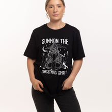 Load image into Gallery viewer, Summon The Christmas Spirit Ugly Christmas T-Shirt-Feminist Apparel, Feminist Clothing, Feminist T Shirt, BC3001-The Spark Company