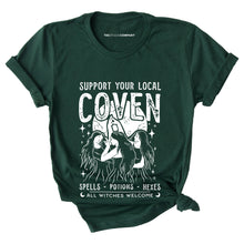 Load image into Gallery viewer, Support Your Local Coven T-Shirt-Feminist Apparel, Feminist Clothing, Feminist T Shirt, BC3001-The Spark Company