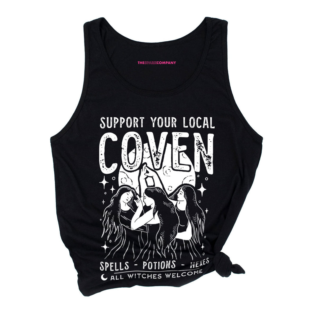 Support Your Local Coven Tank Top-Feminist Apparel, Feminist Clothing, Feminist Tank, 03980-The Spark Company