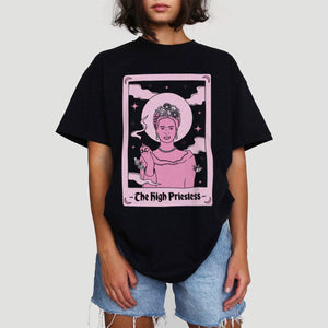 Tarot: The High Priestess T-Shirt-Feminist Apparel, Feminist Clothing, Feminist T Shirt, BC3001-The Spark Company