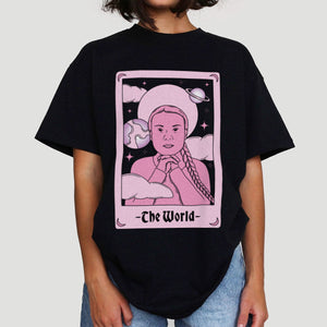 Tarot: The World T-Shirt-Feminist Apparel, Feminist Clothing, Feminist T Shirt, BC3001-The Spark Company