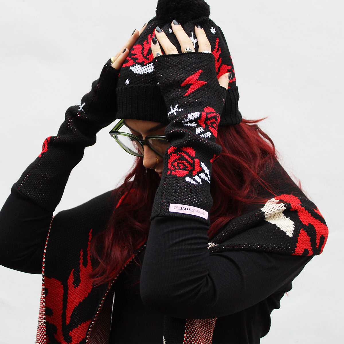 Tattoo Fingerless Wrist Warmers-Feminist Apparel, Feminist Clothing, Feminist Fingerless Wrist Warmers-The Spark Company